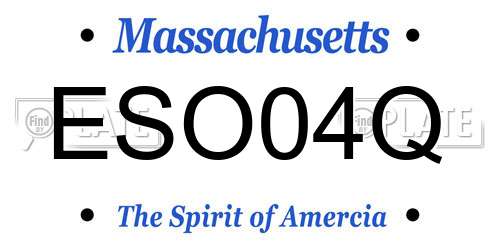 ESO04Q Massachusetts License Plate