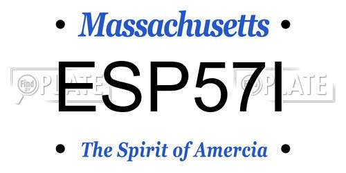 ESP57I Massachusetts License Plate