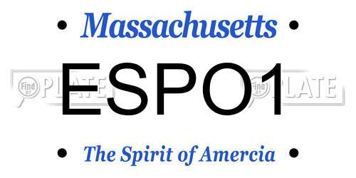 ESPO1 Massachusetts License Plate