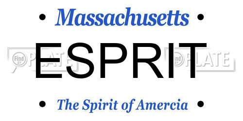 ESPRIT Massachusetts License Plate
