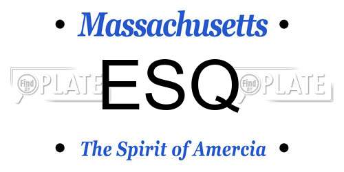 ESQ Massachusetts License Plate