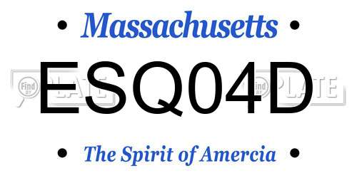 ESQ04D Massachusetts License Plate