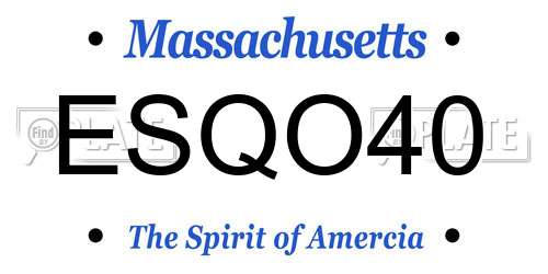 ESQO40 Massachusetts License Plate