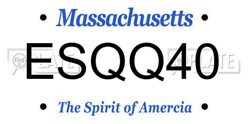 ESQQ40 Massachusetts License Plate