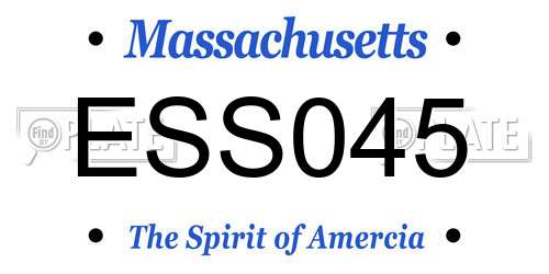 ESS045 Massachusetts License Plate