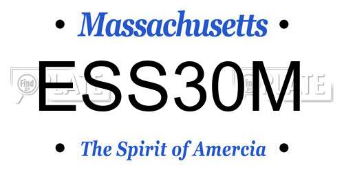 ESS30M Massachusetts License Plate