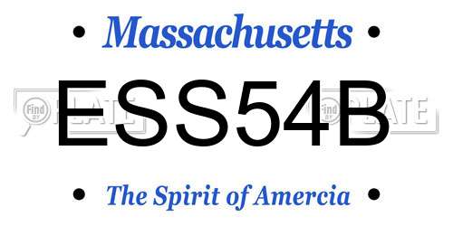 ESS54B Massachusetts License Plate