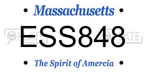ESS848 Massachusetts License Plate