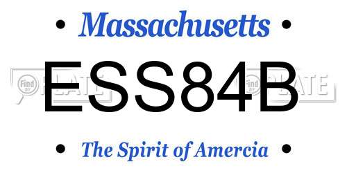 ESS84B Massachusetts License Plate