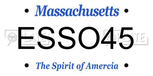 ESSO45 Massachusetts License Plate