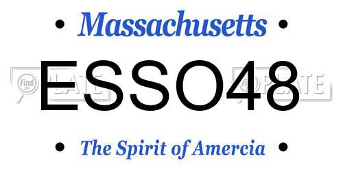 ESSO48 Massachusetts License Plate
