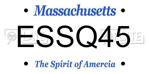 ESSQ45 Massachusetts License Plate