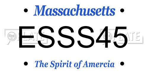 ESSS45 Massachusetts License Plate