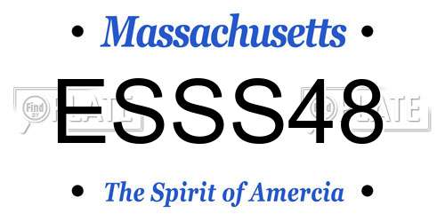 ESSS48 Massachusetts License Plate