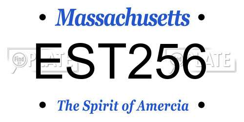 EST256 Massachusetts License Plate