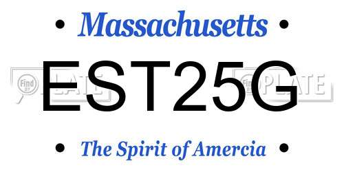 EST25G Massachusetts License Plate