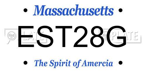 EST28G Massachusetts License Plate