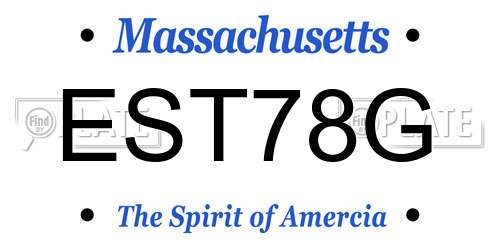 EST78G Massachusetts License Plate
