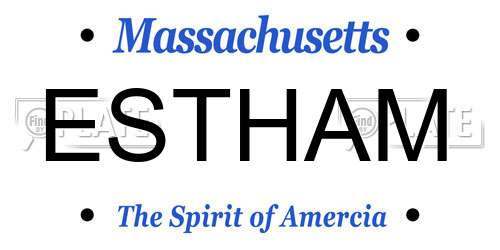 ESTHAM Massachusetts License Plate