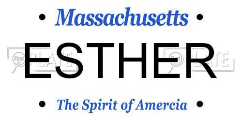 ESTHER Massachusetts License Plate