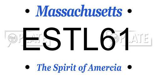 ESTL61 Massachusetts License Plate
