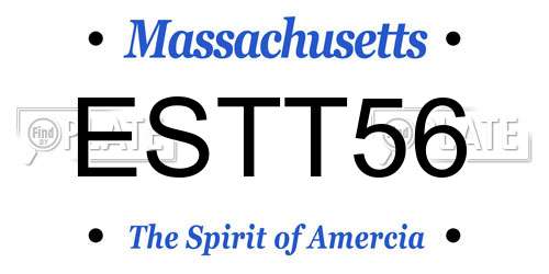 ESTT56 Massachusetts License Plate