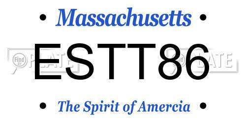 ESTT86 Massachusetts License Plate