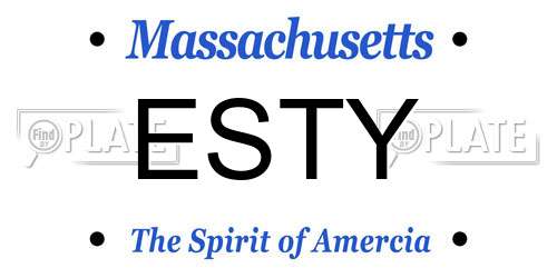 ESTY Massachusetts License Plate