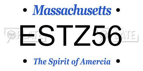 ESTZ56 Massachusetts License Plate