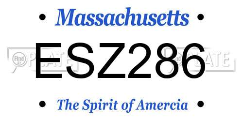 ESZ286 Massachusetts License Plate
