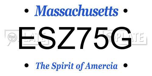ESZ75G Massachusetts License Plate