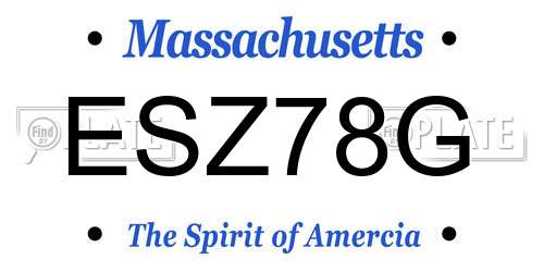 ESZ78G Massachusetts License Plate