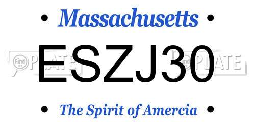 ESZJ30 Massachusetts License Plate