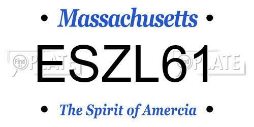 ESZL61 Massachusetts License Plate