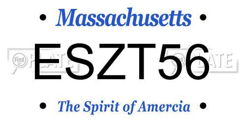 ESZT56 Massachusetts License Plate