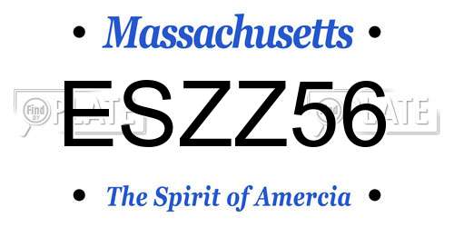 ESZZ56 Massachusetts License Plate