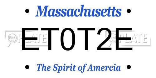 ET0T2E Massachusetts License Plate