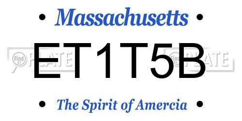 ET1T5B Massachusetts License Plate
