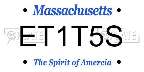 ET1T5S Massachusetts License Plate
