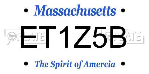 ET1Z5B Massachusetts License Plate