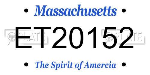 ET20152 Massachusetts License Plate