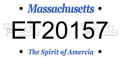 ET20157 Massachusetts License Plate