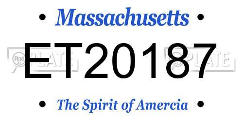 ET20187 Massachusetts License Plate