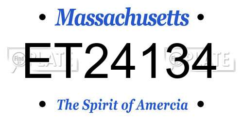 ET24134 Massachusetts License Plate