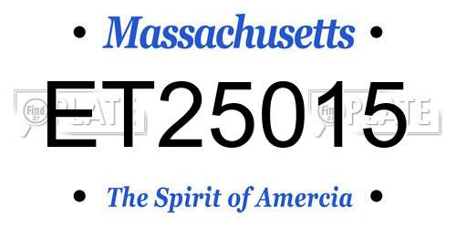 ET25015 Massachusetts License Plate