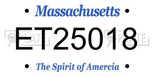 ET25018 Massachusetts License Plate