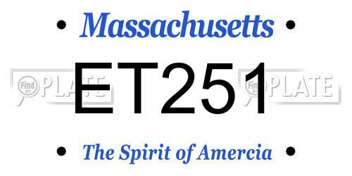 ET251 Massachusetts License Plate