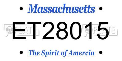 ET28015 Massachusetts License Plate