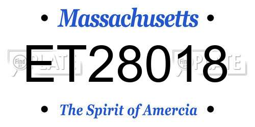 ET28018 Massachusetts License Plate