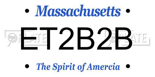 ET2B2B Massachusetts License Plate